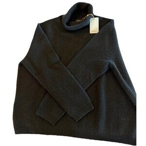 Quince Mongolian Cashmere Fisherman Turtleneck Pullover Sweater Black XL